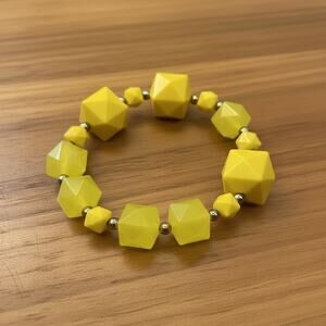 Yellow Geometric Faceted Beaded Bracelet